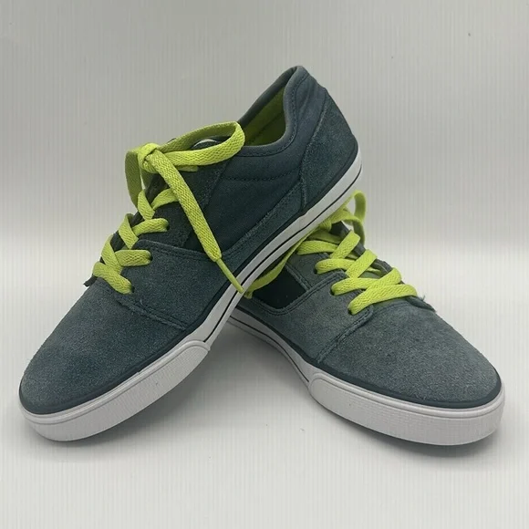 DC W TONIK Shoes - Blue Gray Suede Lime Laces Boys Size 7 - Picture 3 of 13